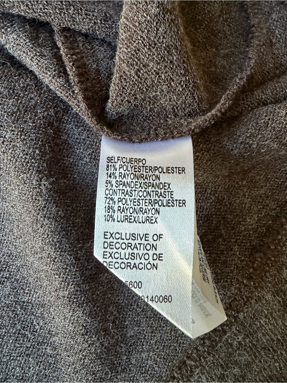Democracy XL Heather Espresso Mixed Media Lace Sleeve Top NWT - Picture 16 of 16